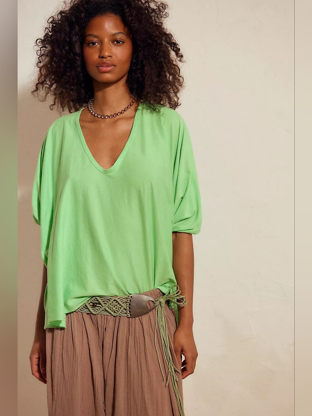 NWT Free People Kaiya Top In Exotic Green